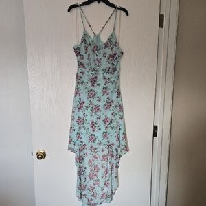 NOBO High Low Dress with Pink Floral Pattern